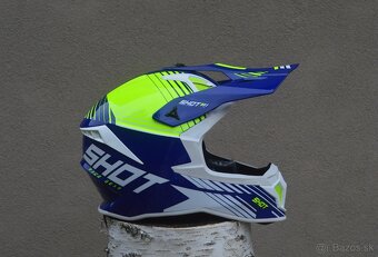 SHOT CARBON Kevlar prilba helma okuliare modro žltá - 3