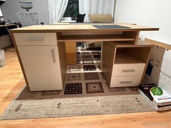 Pevný písací stôl s úložným priestorom + 2 stoličky zdarma - 3