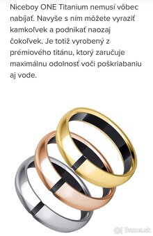 Platobný prsteň Niceboy one titanum gold - NOVÝ - 3