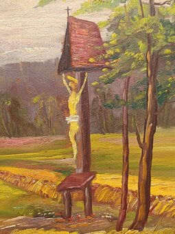 Obraz Boží muka 1950, olejomalba 58x80 - 3