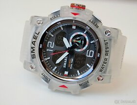 SMAEL 8007 Transparent Dual-Time vodotesné športové hodinky - 3