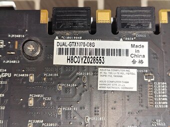 Predám Grafickú kartu GeForce GTX ASUS 1070 DUAL 8GB - 3