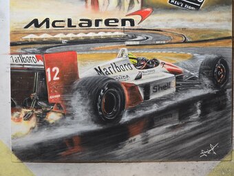 Kresba Ayrton Senna a Mclaren MP4/4 - 3