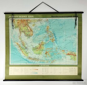 zemepisné školské nástenné mapy - staré učebné pomôcky - 3