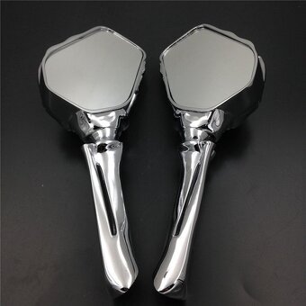 Chrom zrcátka chopper,cruiser Skeleton,těžký masív. - 3