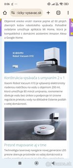 Predám ako nový robotický vysávač xiaomi mop C10 - 3