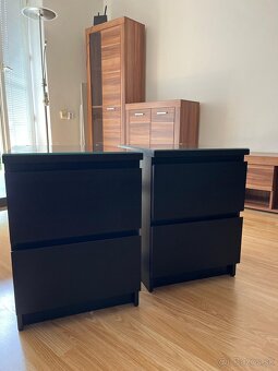 IKEA - MALM Komoda s 2 zásuvkami, čierno-hnedá - 3