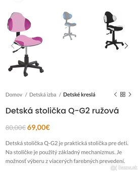 Posteľ s výsuvným lôžkom 90x200+komoda konik+ružová stolička - 3