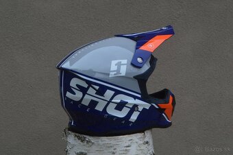 prilba helma okulare shot oranžová sivá modrá - 3