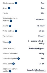 Matrac Pre Spánok Cashmire Plus 3.0 - 3