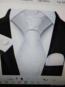 biele svadobne kravaty - 3
