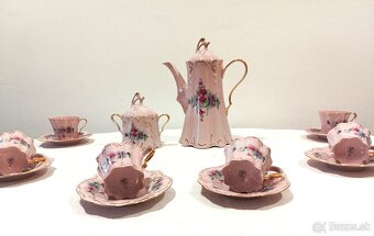 Růžový porcelán - čajová souprava - 3