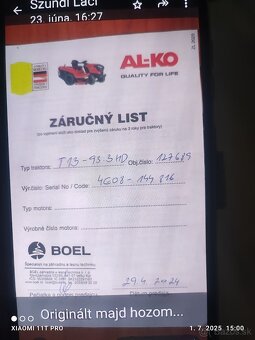 Predám kosačku Alko T 15 - 93.3 - 3