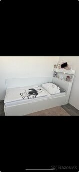 Posteľ s osvetlením biela pevná 90x200 - 3