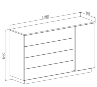 Komoda, biela lesklá - 3