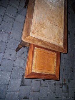 15 - Predám štýlový písací stôl s koženou pracovnou doskou - 3