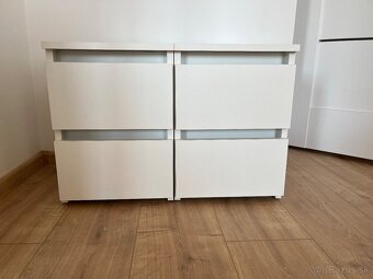 Nočný stolík biely, 2ks - 3