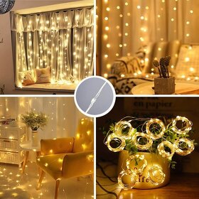 Dekorativny LED zaves 3x3m tepla/studena biela - 3