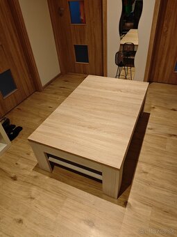 Konferenčný stolík dub Sonoma/ biela - 3