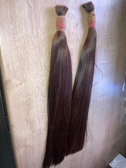 Predám ľudské vlasy na napájanie  53 cm, medena farba - 3