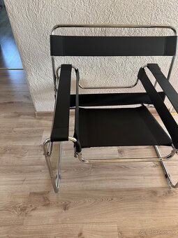 Wassily Chair – dizajnová, kožená koženkové stolička kreslo - 3