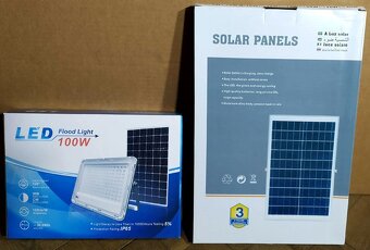 LED reflektor lampa 100W so samostatným solárnym panelom - 3