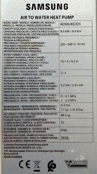 Tepelné čerpadlo SAMSUNG (9.kW) + vnút. jednotka - TOP stav - 3