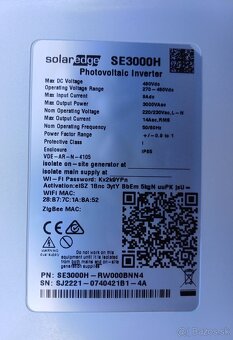 Striedač SOLAR EDGE - 3 kW - 3