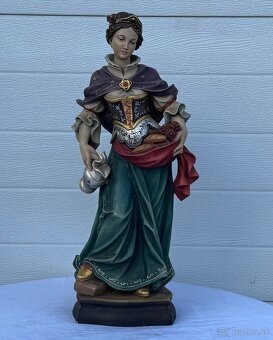 Krásná socha sv.Alžběta malovaná dřevěná - 3