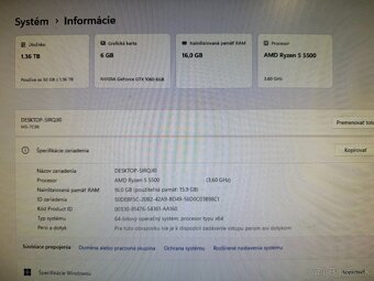 Herný počítač Ryzen 5 5500 / 16 GB / GTX 1060 6 GB / 500gSSD - 3