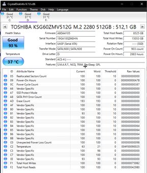 Toshiba disk NVMe PCIe SSD M.2 2280, 512GB KSG60ZMV512G - 3