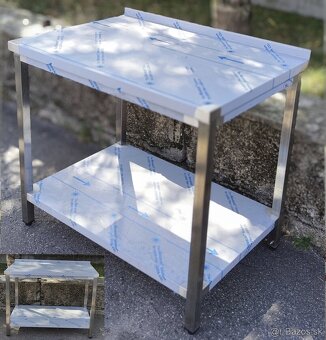 Gastro nábytok, pracovné stoly policové, dvojpolicové - 3