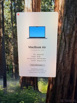 Predám MacBook Air 13" Apple M3 256GB Blue Stav Nového - 3
