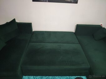 Rozkladací zelený gauč - 3