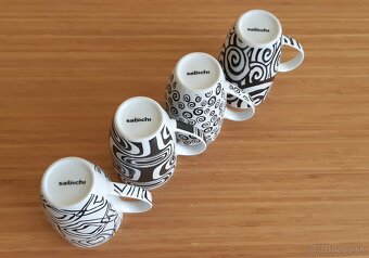 Šálky čierno biele 4x Sabichi - 3