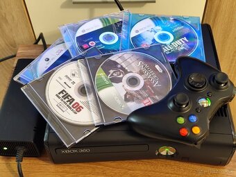XBox 360 Slim, 16GB, zdroj, gamepad + hry - 3