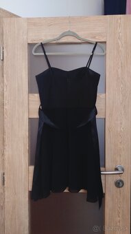 Spoločenské večerné čierne kokteilové šaty, S-36, M-38 - 3