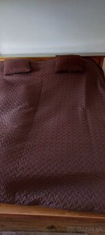 Tmavohnedý prehoz na posteľ + 2 obliečky na vankúš - 3