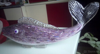 Retro bytový doplnok - sklenená ryba - 3