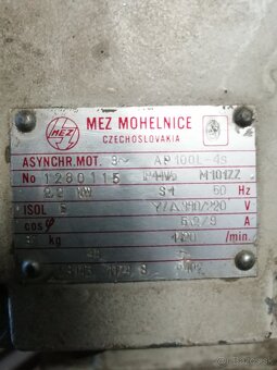 Elektromotor MEZ Mohelnice 2,2kw 1420ot /min 400V - 3