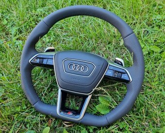 AUDI S volant A6 C8 A8 SQ8 Q8 kozeny zkoseny perforovany - 3