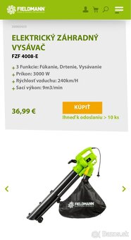 ELEKTRICKÝ ZÁHRADNÝ VYSÁVAČ FZF 4008-E - 3