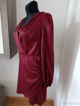 Bordové šaty veľkosť L - 3