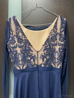 Modré plesové šaty veľkost M - 3