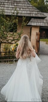 Svadobné šaty so štvorlístkami S-M - 3