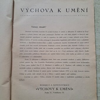 Odborný časopis Výchova lidu k umění 1931 - 3