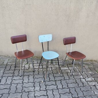 Retro kovove stolicky 4ks Vintage - 3