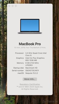 Predám Macbook 13" Four Thunderbolr 3 ports 500 GB - 3