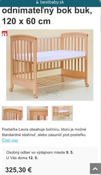 Detská postieľka z bukového masívu Scarlett Laura, 55 E - 3