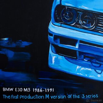 Obraz BMW E30 M3 – ručná akrylová maľba 120x90 cm - 3